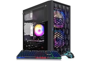 STGAubron Gaming PC Desktop, Intel Core i7 8th up to 4.1GHz, Radeon RX 560 4G, 16GB DDR4, 512GB SSD, WiFi 6, BT 5.2, RGB Fan 