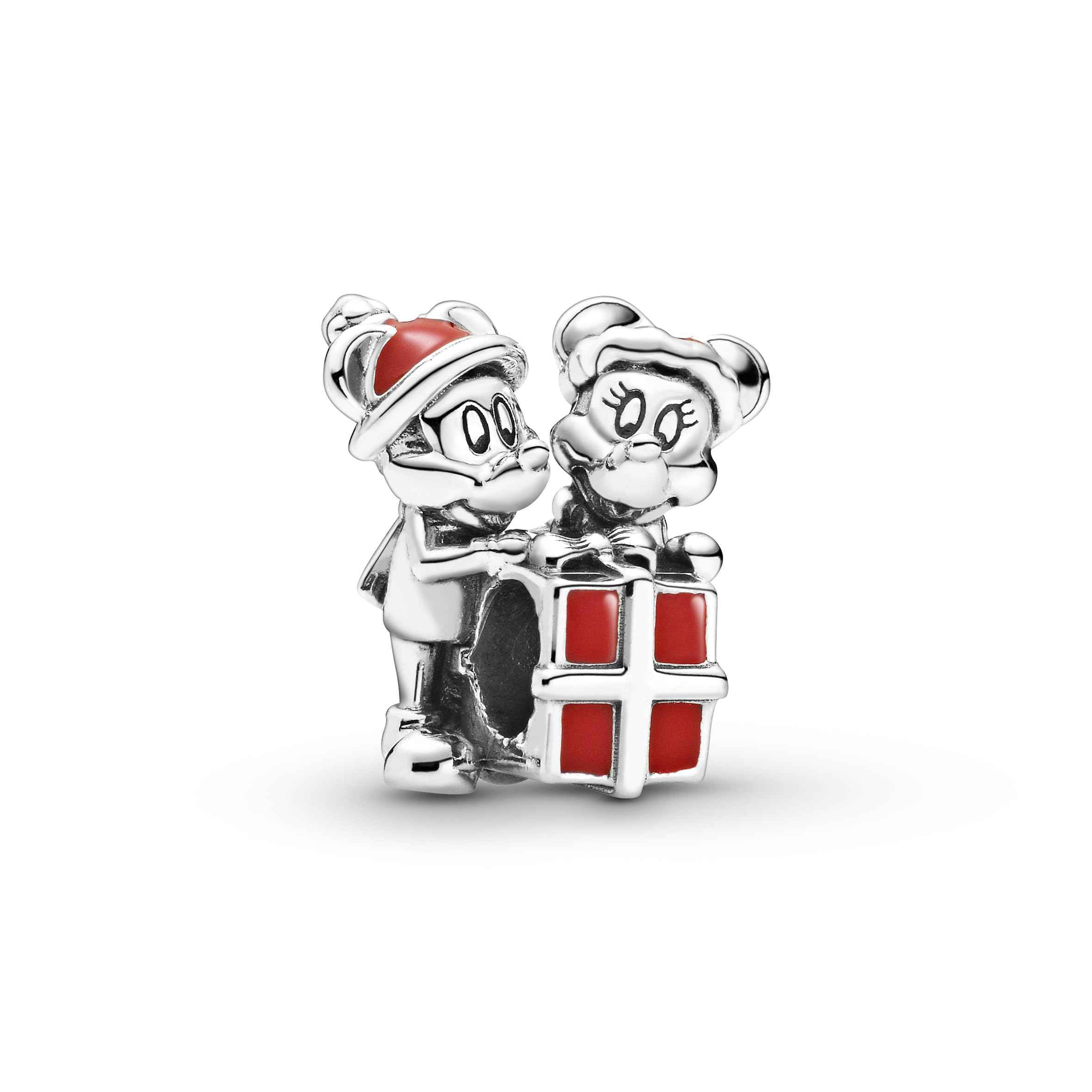 Pandora Disney Mickey, Minnie and gift box sterling silver charm with red enamel
