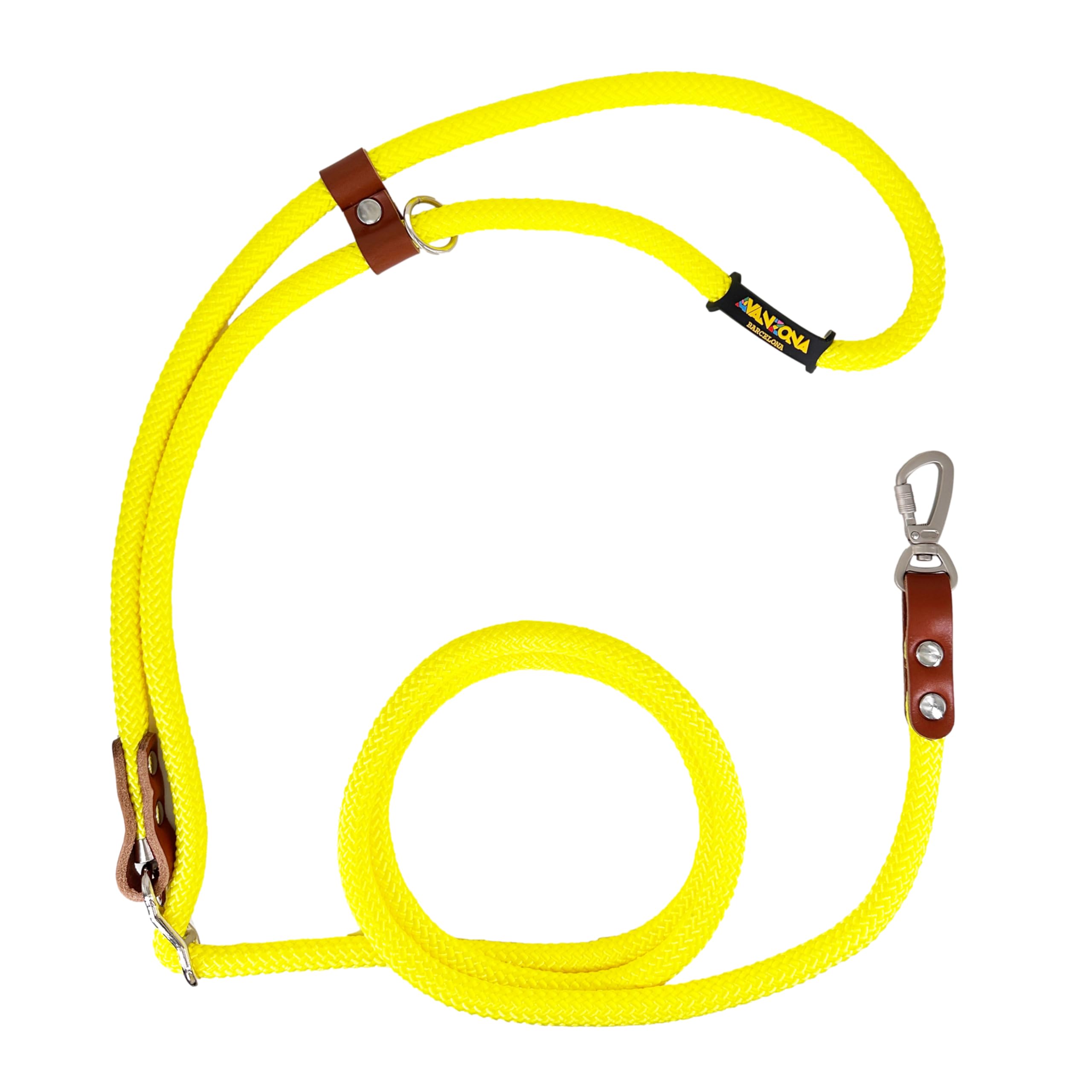 Dog Leash, Hands-Free, Adjustable, Handmade in Spain, for Small, Medium and Large Dogs. Yellow & Cognac. — image 1