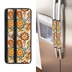 ASQVTIFE Hippie Lotus Fridge Handle Covers Set of 2