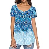 Forchrinse Pink Ladybug Causal V Neck T Shirt for Women Short Sleeve Tops Tunic Blouses Fashion Summer Top Shirts Plus Size