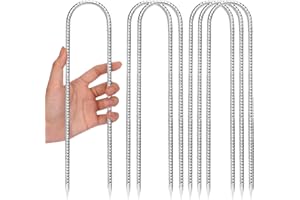 CEWOR 6 Pack 12 Inch Rebar Stakes, U Hook Galvanized Trampoline Stakes High Wind Ground Anchors for Camping Tent, Chain Link Fence, Heavy Duty Metal Steel Yard Landscape Garden Staples
