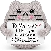 tGifGLonyi Valentines Gifts for Him Her Boyfriend Girlfriend to My Love Anniversary Birthday Gift for Women Men Handmade Crochet Cat I Love You Valentines Day Gift for Couples Wife Husband