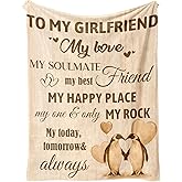 Ueedklaayy Girlfriend Valentines Day Gift,to My Girlfriend Gifts Blanket,Happy Anniversary,Christmas,Birthday Gifts for Women,Romantic Long Distance Relationship Gifts for Her-Throw Blanket 50"x60"