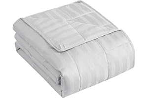 Wellfeel Weighted Blanket for Adult,25lbs Heavy Weighted Blanket 60"x80" Breathable Cooling Summer Blankets, Ultra Soft Cotton Comfort Throw Blanket with Glass Beads for All-Season (Light Grey)