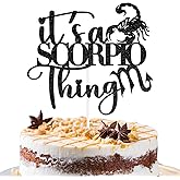 Glittery It's a Scorpio Thing Cake Topper, Scorpio Baddie/Scorpio Season, Scorpio Birthday in Oct./Nov., 12 Zodiac Constellation Birthday Party Decorations for Scorpio Black