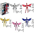 esycooying T13 Action Figure Set, 3D Printed Multi-Jointed Movable Robot Dummy Figures Set with Full Articulation for Stop Motion Animation (Colorful with Wings 5pcs)