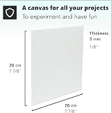 H&S Blank Canvas Board Frame 5pcs 20x20cm Triple Primed Cotton view 6