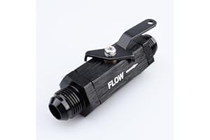 AC PERFORMANCE -10 AN Male Flare Aluminum Inline Fuel Shut Off Valve Flow Control Cut Off w/Cable Lever, Black -10AN(7/8"-14) Thread