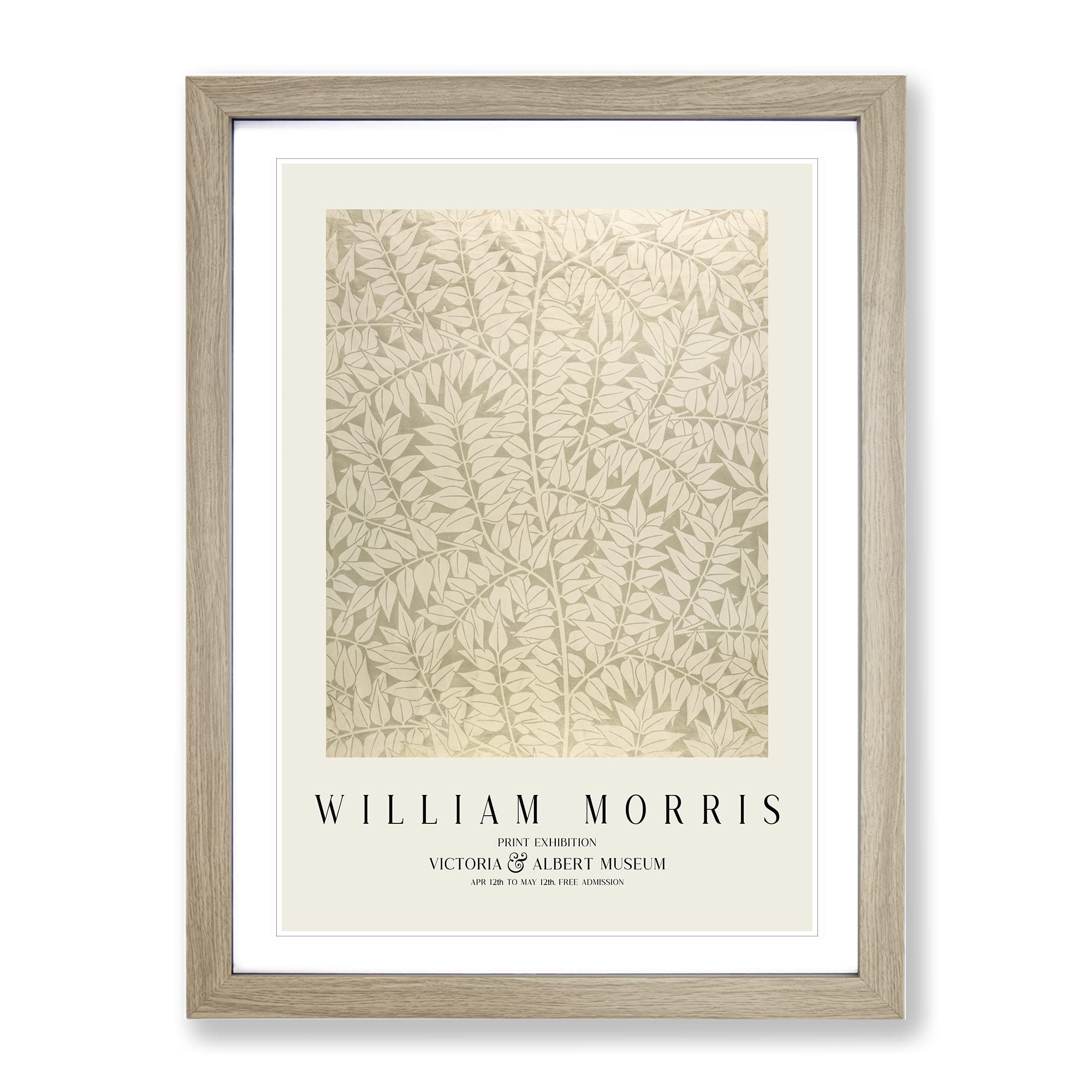 Branch By William Morris Exhibition Museum Painting Framed Wall Art Print, Ready to Hang Picture for Living Room Bedroom Home Office Décor, Oak A3 (34 x 46 cm)