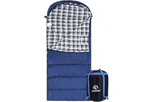 REDCAMP Outdoors Cotton Flannel Sleeping Bag for Camping Backpacking, Warm and Comfortable Envelope Sleeping Bags with 2/3/4l