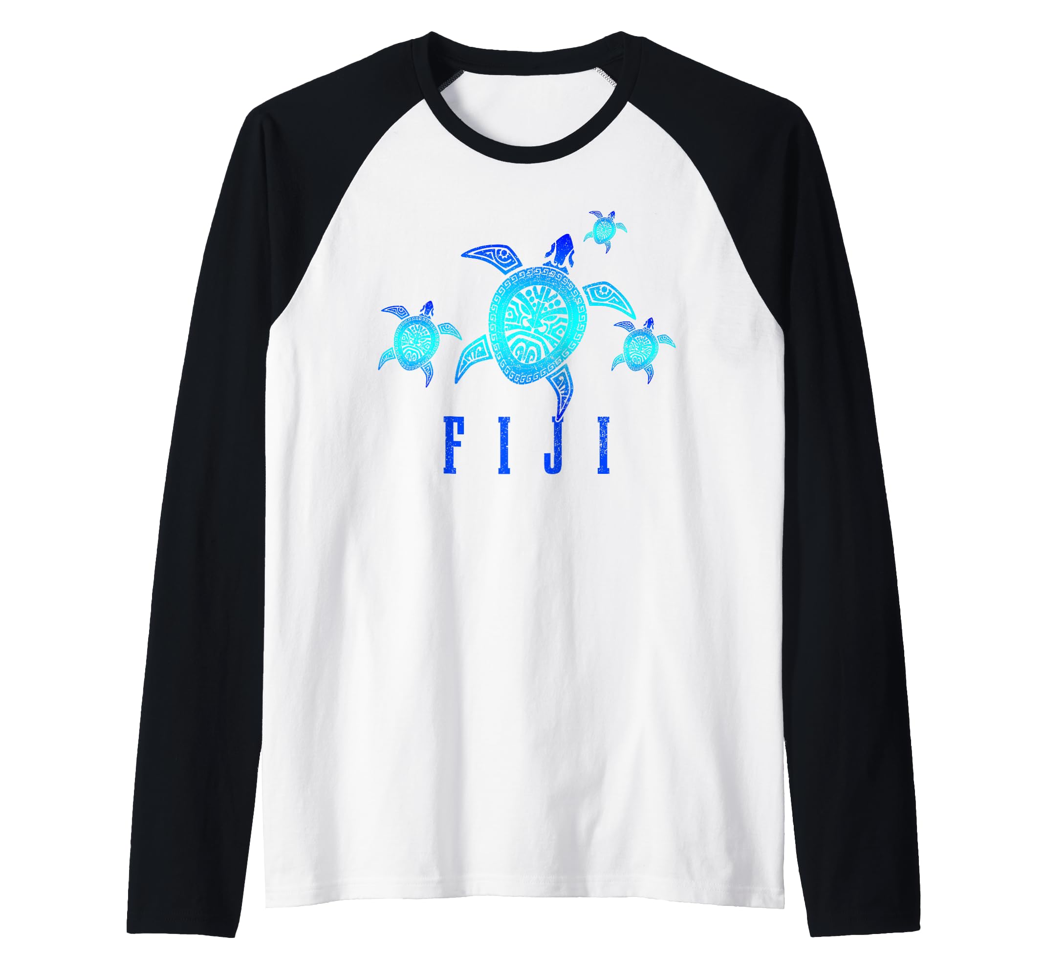 Fiji Islands Turtle Diving Diver Raglan Baseball Tee