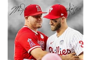 Ikonic Fotohaus Mike Trout Bryce Harper Signed Photo Autograph Print Wall Art Home Decor