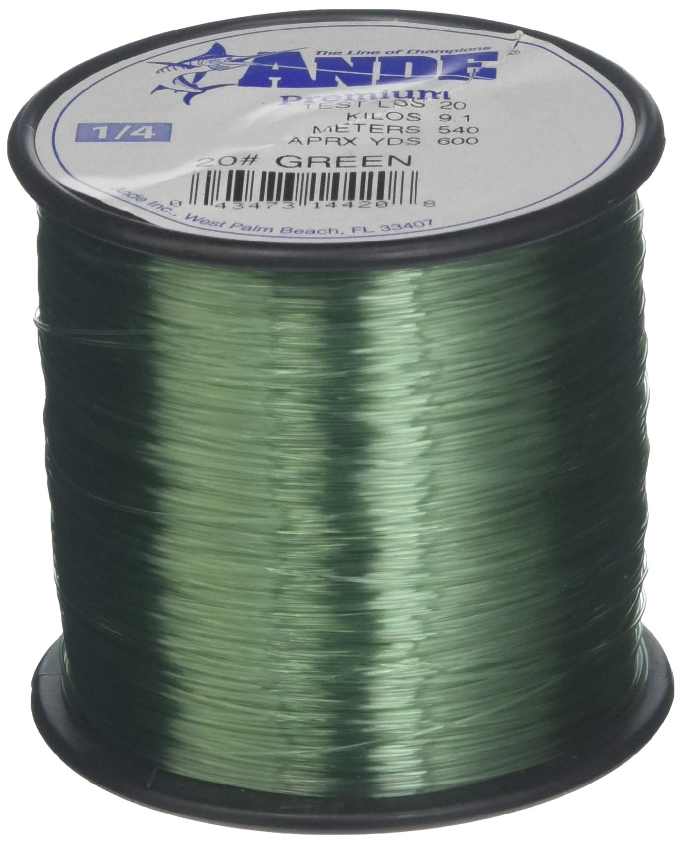 Photo 1 of Ande A14-20G Premium Mono Line, 1/4-Pound Spool, 20-Pound, 600-Yards Green