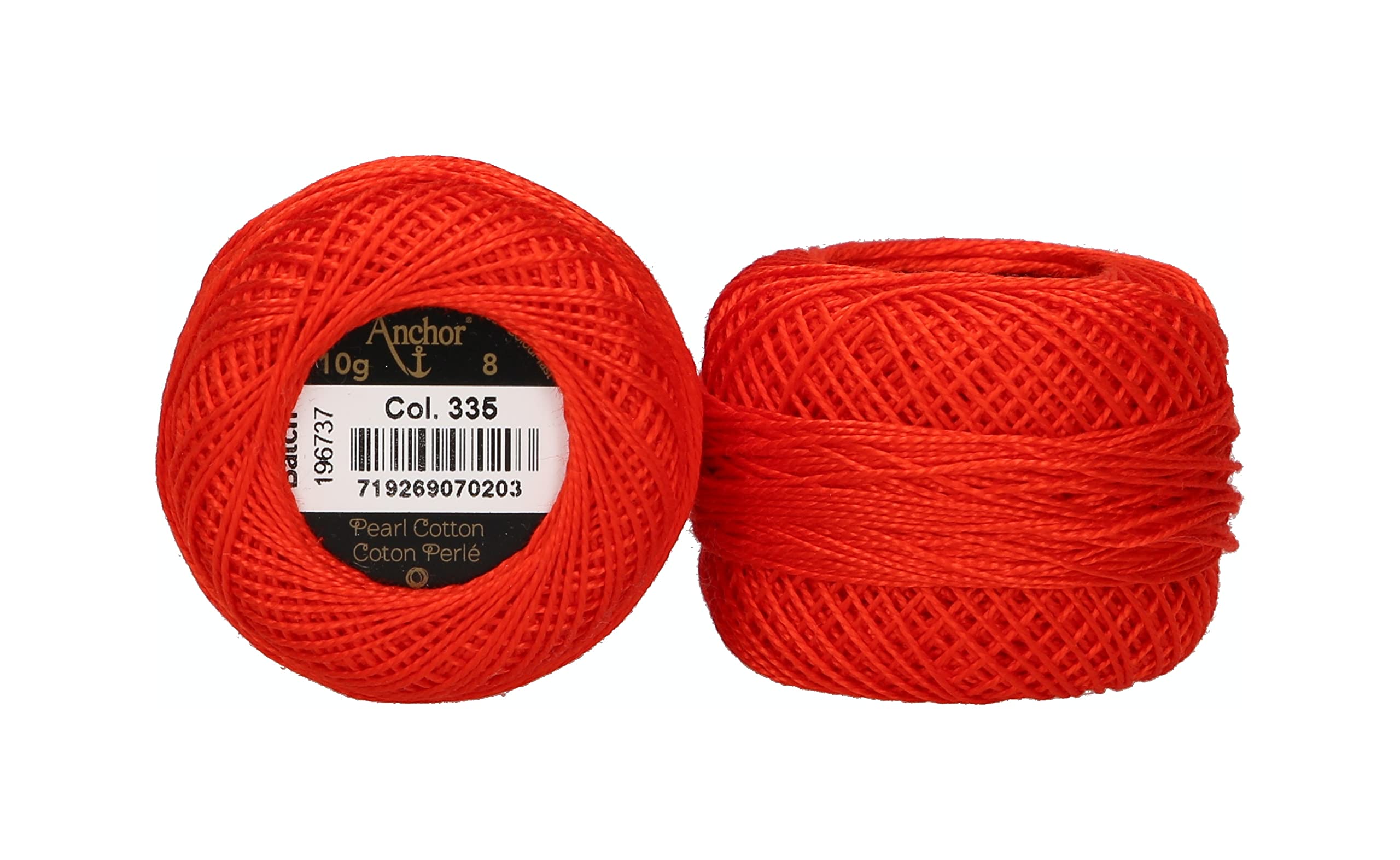 ANCHOR Pearl Yarn, Thickness: 8, Packaging: 10G, Running Length: 82M tomatenrot Embroidery Threads