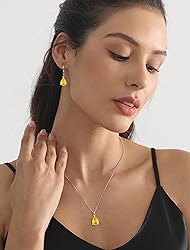 YL Teardrop Necklace 925 Sterling Silver Solitaire