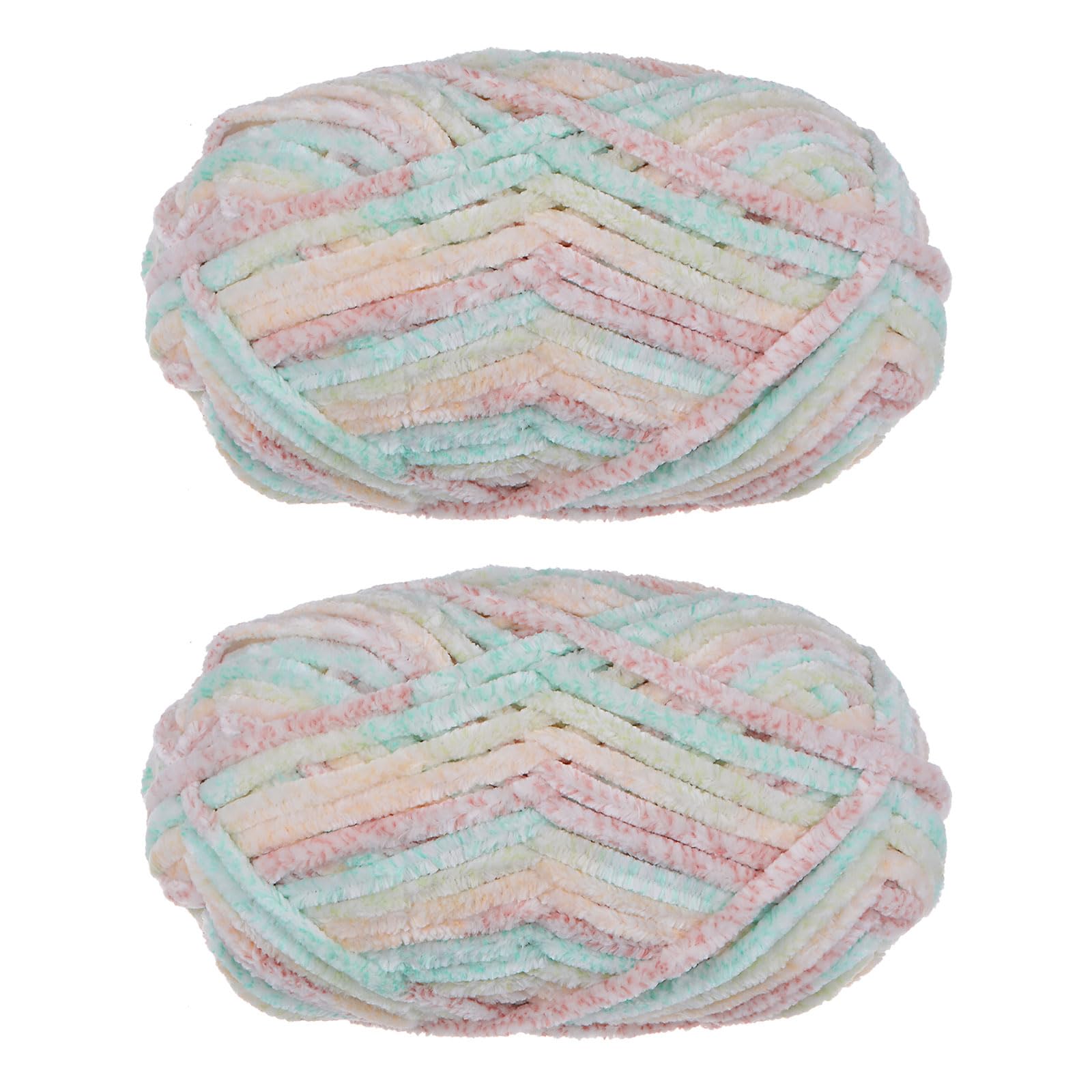 uxcell 2Skeins Soft Velvet Yarn Chenille Yarn 2x100g/7.1oz 174 Yards Total Length #6 Super Bulky Polyester Blanket Yarn for Crocheting Knitting Gloves Scarf