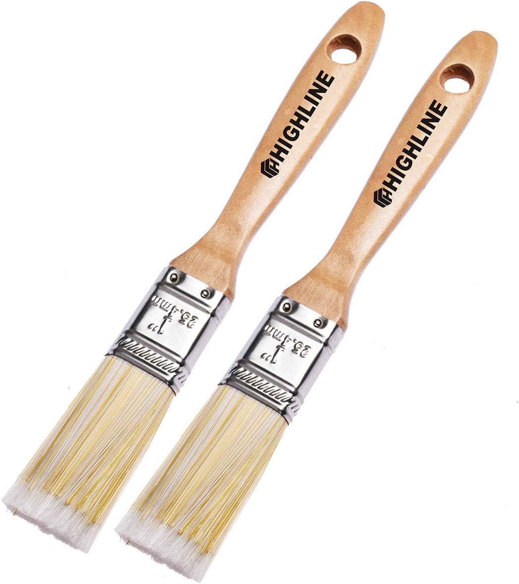 2 Pack 1" Wide HIGHLINE Premium Bristle Paint Brushes