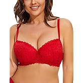 LIQQY Women's Plus Size Bra Curvy Signature Lace Push-up with Underwire Contour Bra 34D-44H