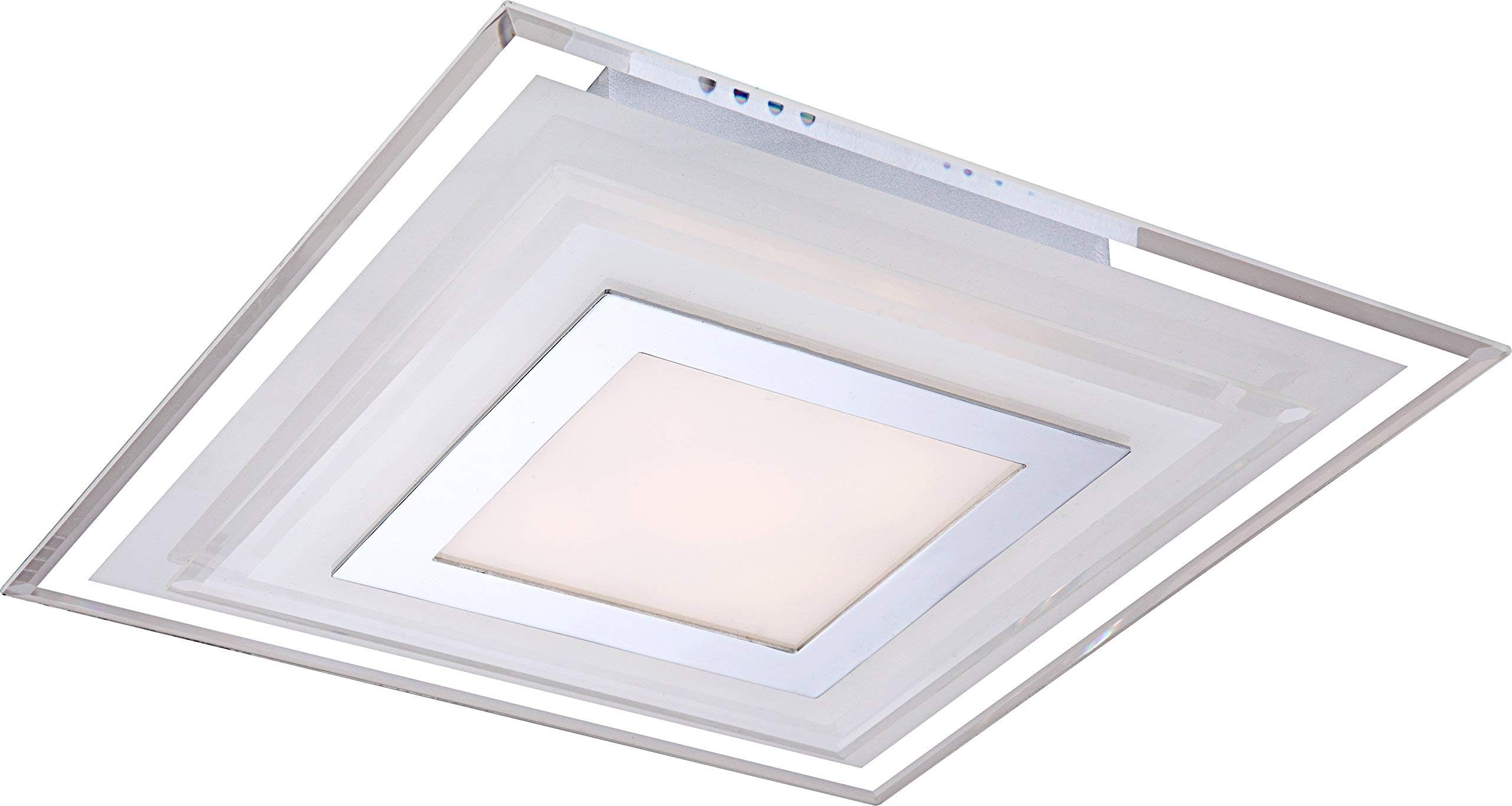 globo 41684-3 9 Watt LED Amos Flush Square Wall Lamp, Chrome [Energy Class A]