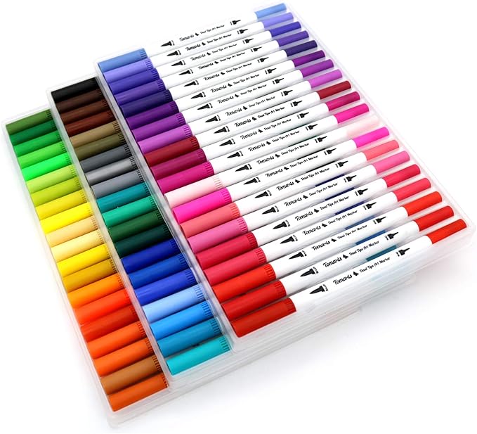 Bullet Journal Lot de 60 feutres de coloriage, 0,4 mm feutres à double