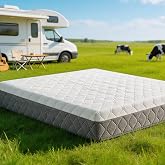 RV Mattress Short Queen 10-Inch: Medium Firm Memory Foam for Pressure Relief, Cool Gel Motion Isolation, Washable Fiberglass