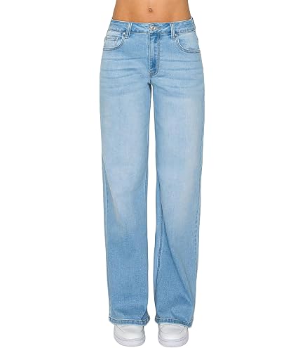 WAX JEAN Women's Destructed Flare Jeans in Sustainable Denim