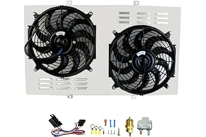 KUUHLERSAT Aluminum Radiator Shroud Electric Fan for 1967-1972 Chevy C/K C10 C20 C30 Pickup Truck