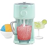Dash Deluxe Shaved Ice &amp; Slushy Maker, Electric Ice Shaver, Aqua | Snow Cone Machine, Slushie Machine &amp; Frozen Drink Maker for Home, Adjustable Coarse-to-Fine Ice, 32 oz Pitcher