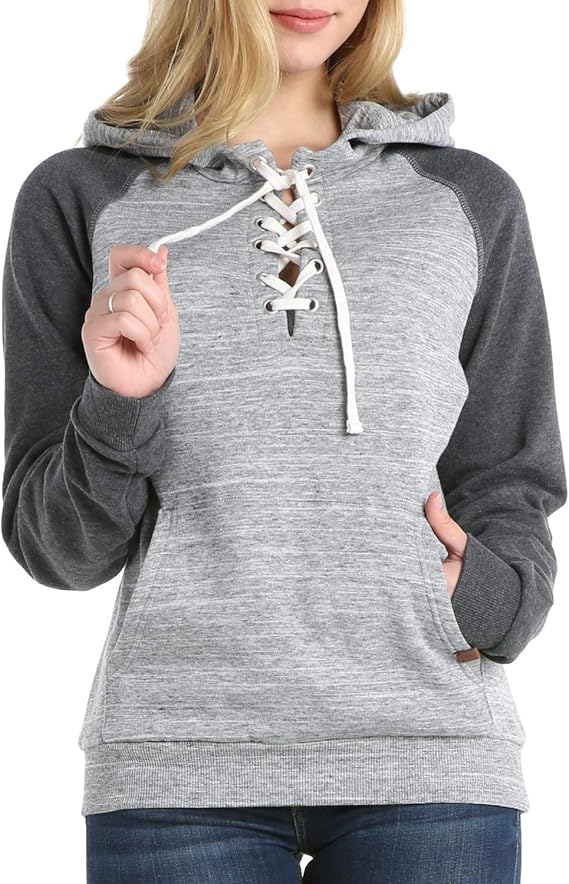 green lace up hoodie