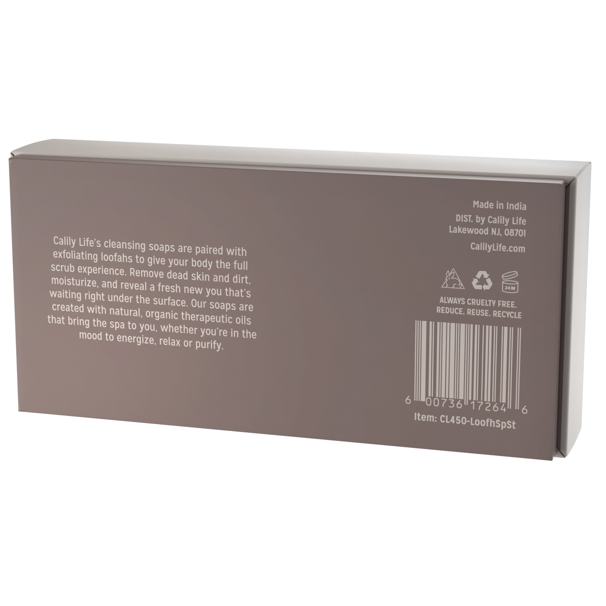 Calily Life Natural Luffa Soap Set Exfoliating Moisturizing Shower and Bath Soap Loofah Body Scrub Exfoliator – Lavender, Eucalyptus and Tea Tree Essential Oil Infused Soap with Natural Luffah sponge