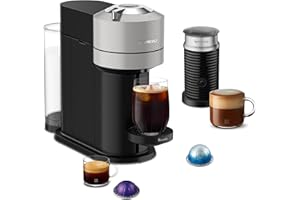Nespresso Vertuo Next Coffee and Espresso Maker by Breville, with Aeroccino Milk Frother, Light Grey