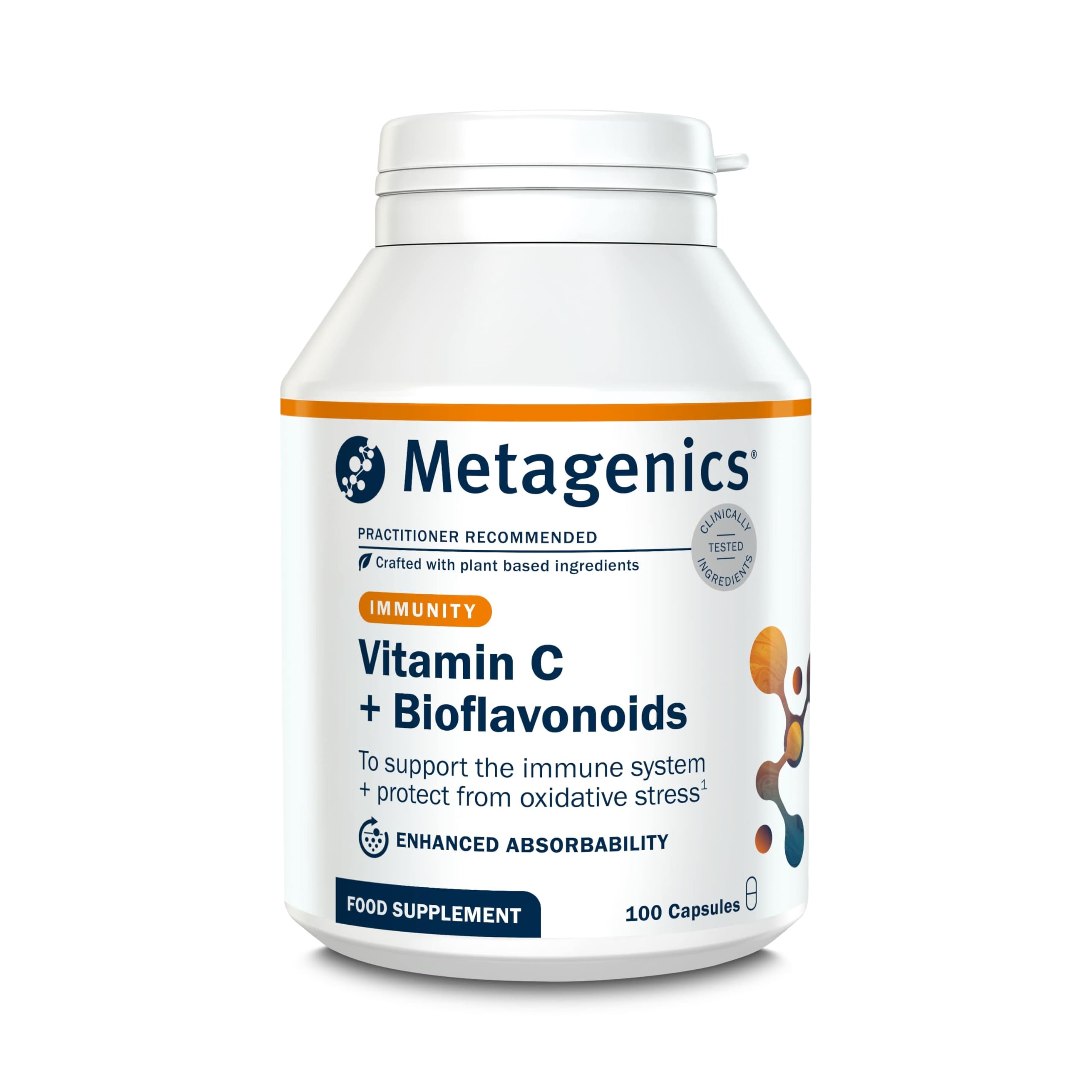 Metagenics Vitamin-C + Bioflavonoids - Support Immune Function - with Rutin, Quercetin and Grape Seed Extract - 100 Capsules