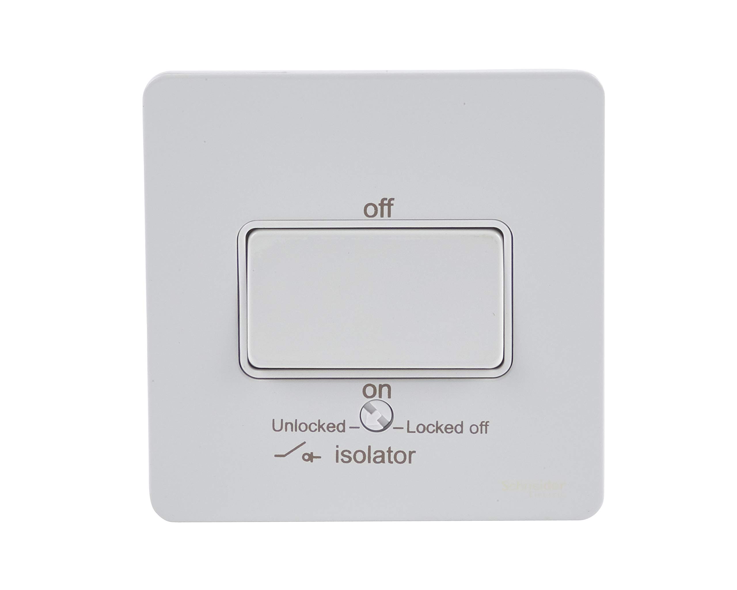 Schneider Electric Ultimate Screwless Flat Plate - Single Fan Isolator Switch, 3 Pole, 10A, GU1413WPW, Painted White with White Insert