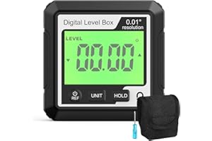 Abizarch Digital Angle Finder Magnetic Angle Gauge LCD Digital Level tool Protractor Inclinometer Level Box Backlit Portable Angle Measurement Tool Battery Operated (black+white) (Black+white)
