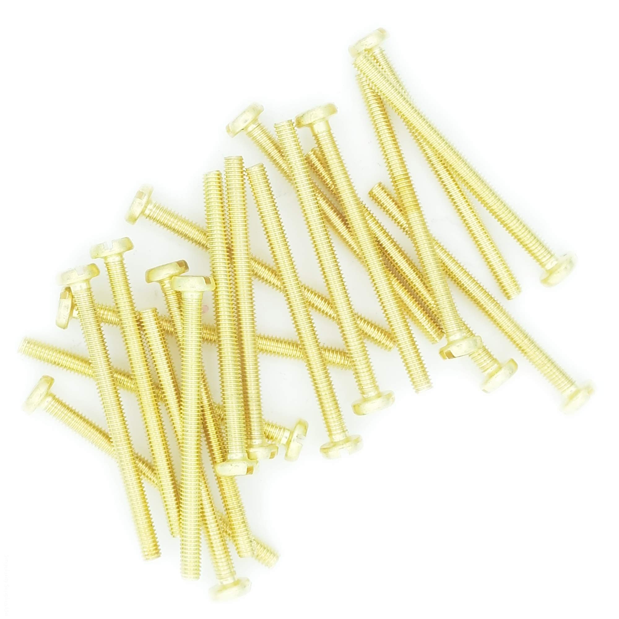 M3 x 12 (3mm x 12mm) Slot Pan Machine Screw (Bolt) - Brass (Pack of 20)