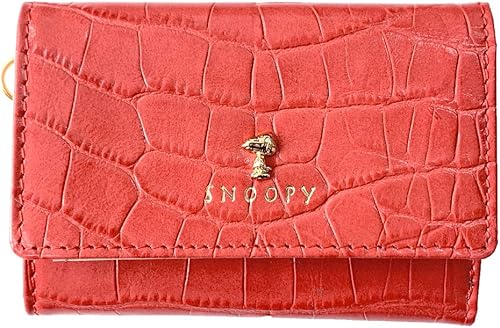 Amazon スヌーピー Snoopy クロコ レザー 三つ折り財布 Sn コーラル Snoopy Leather Collection 財布