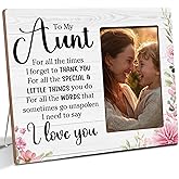 Luodnnla Auntie Gifts for Aunt, To My Aunt I Love You Wooden Picture Frame Gifts from Nephew Niece, Fits 4x6 Photo Frame