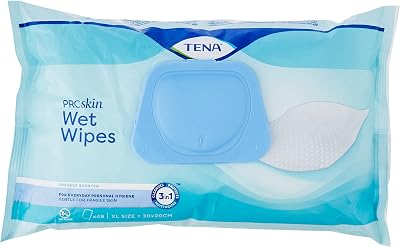 TENA Wet Wipes with Plastic Lid XL 30 x 20 cm 48 Wipes Pack of 1