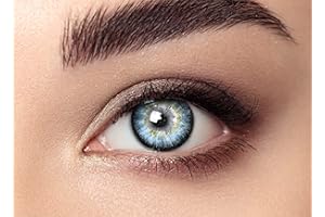 LIBRUVER Portable Colored Contact Lenses Storage Case Set with Color Contacts Lens Tweezers Set for Christmas Party Girl Women Unforgettable, Aseries Light Blue