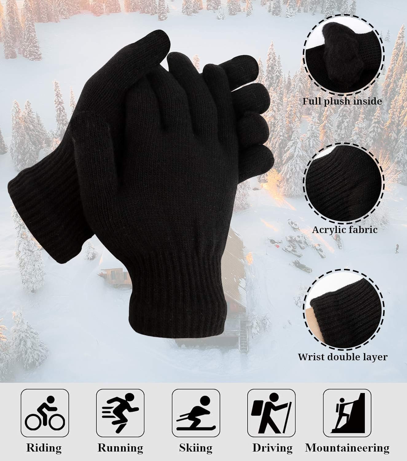 Winter Magic Gloves Stretchy Warm Knit Gloves, Winter Magic Gloves (Mix-colour-7) at  Men’s Clothing store