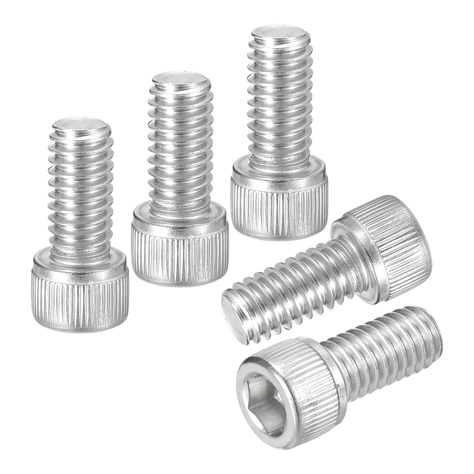 DTGN 5/16"-18x5/8" Socket Head Cap Screws Bolts - 25Pack - Good for Road Bicycle, Mountain Bike, Auto, Motorcycle - 304 Stainless Steel Hex Head Metric Screws - Silver