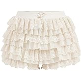 Women's Y2K Ruffle Mini Shorts Lace Sexy Bloomers Lolita Layered Skirt Cute Sweet Pettipants