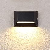 LUMINTURS 6W LED Outdoor/Indoor External Wall Sconces Light Waterproof Fixture Door Gate Step Stair Surface Mount Lamp Black 