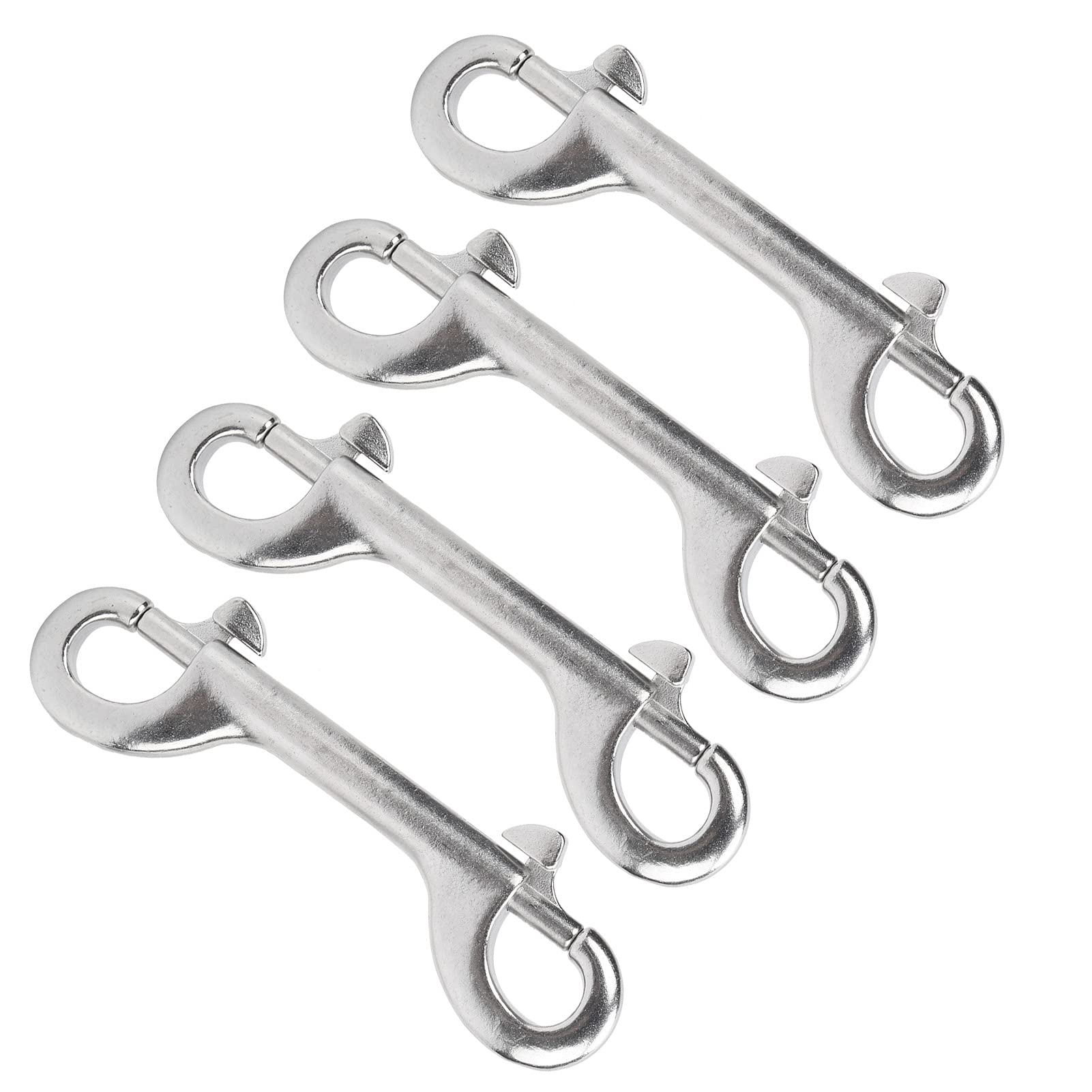 Alomejor L115MM Stainless Steel 316 Diving Clips Double Ended Bolt Snap Hook Quick Draw Pet Chain