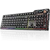 Ajazz AK35I V4 Full Size Wireless Mechanical Keyboard with 1.14" Color Screen &amp; Knob, Tri-Mode Gasket Hot Swappable Gaming Keyboard, 10000mAh Battery, RGB, Black