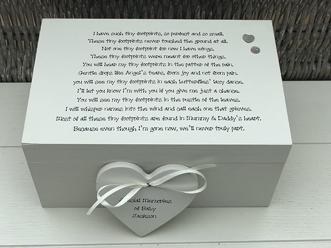 PERSONALISED Shabby Chic Memory Box LARGE Keepsake In Memory of a