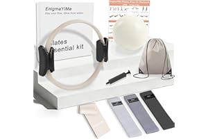 EnigmaYiMe Pilates Essential Kit with Fabric Resistance Bands, Pilates Equipment Yoga Ball for Home Workout to Tone and Sculp