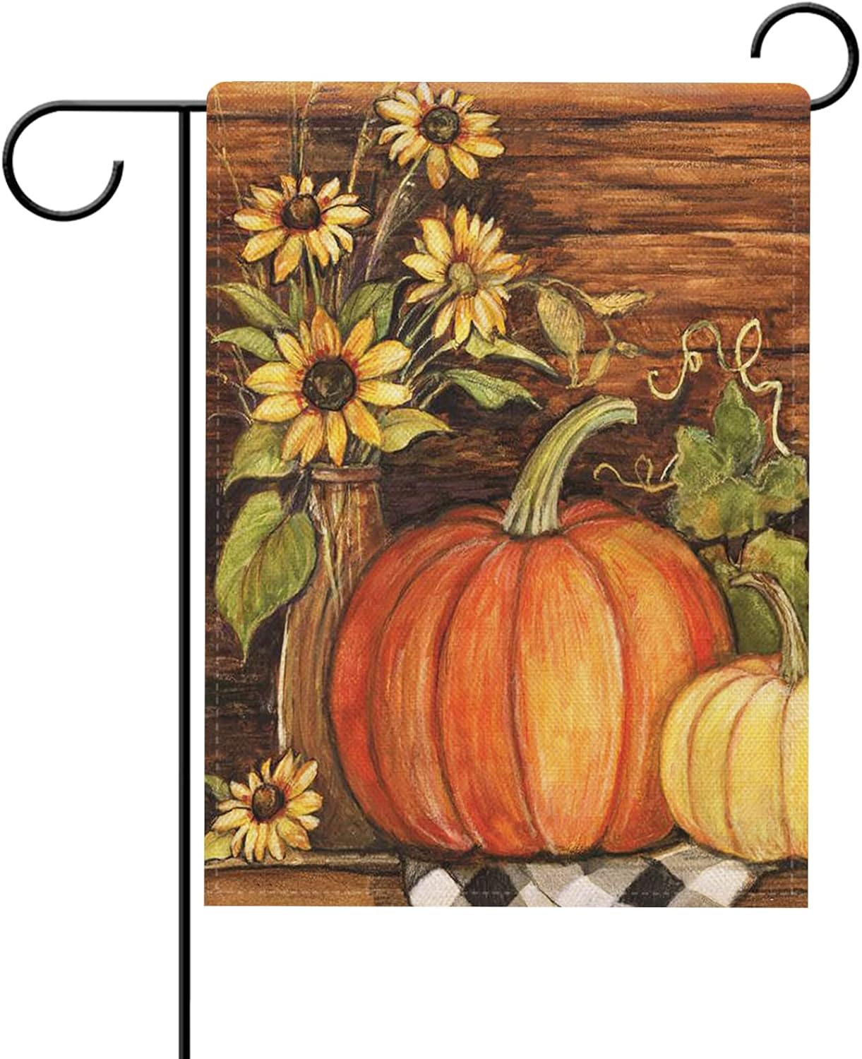 Flags - Hzppyz Fall Thanksgiving Pumpkin Sunflowers Home Decorative Garden Flag, Autumn Harvest Yard Outside Farmhouse Decor Flag, Decorations Outdoor Small Flag Double Sided 12 x 18