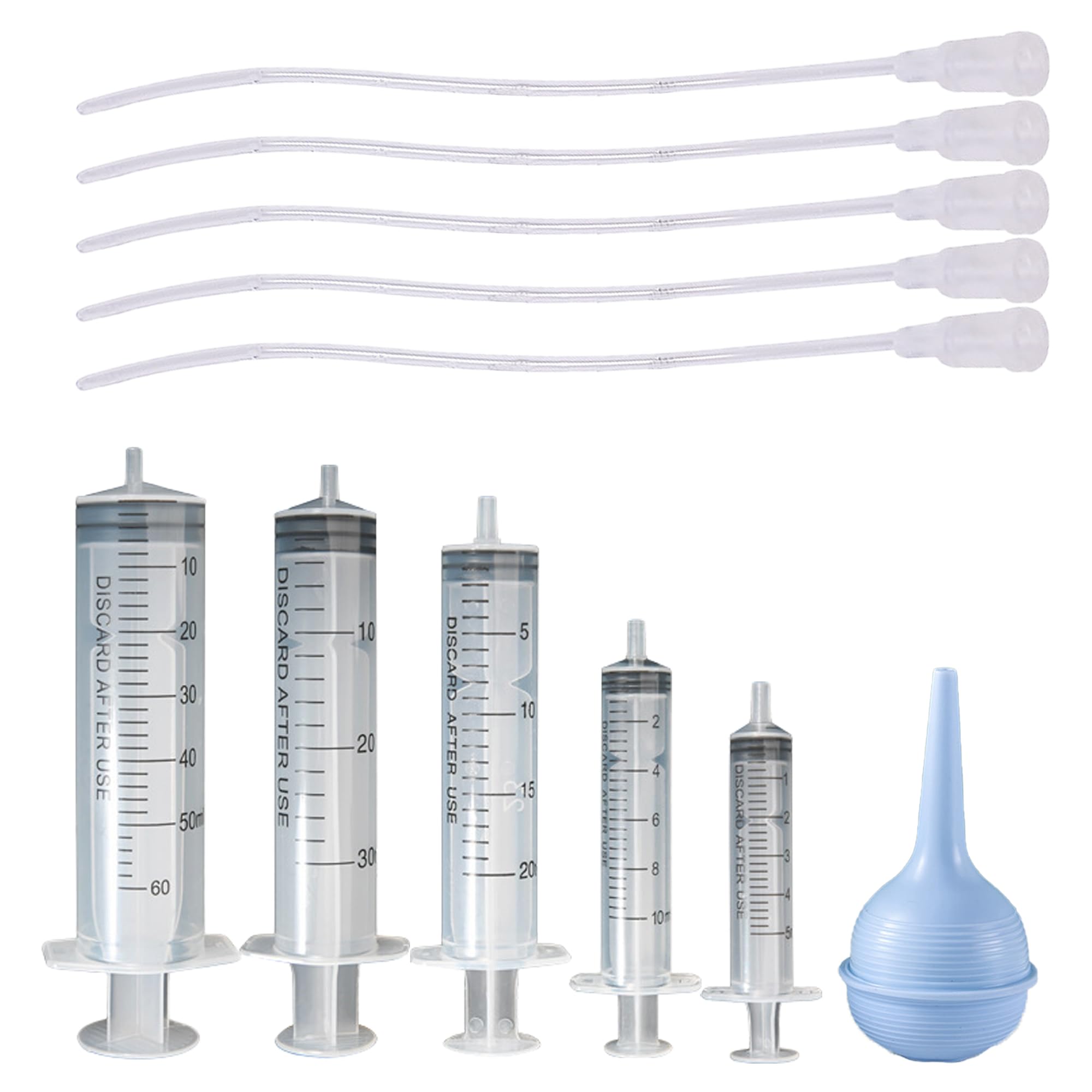 Photo 1 of 11 Pcs Puppy Kitten Feeding Tube Kit, Pet Feeding Supplies Kit Includes 5 Pcs Kitten Feeding Syringe 5 ML 10 ML 20 ML 30 ML 60 ML 5 Pcs 8 FR Transparently Feeding Tubes, Bulb Syringe for Small Animals